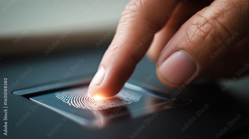 Poster understanding biometric technology through fingerprint scanning and eye recognition methods for secu