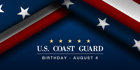 Us Coast Guard Birthday. Great for posters, banners, social media and more. Blue background