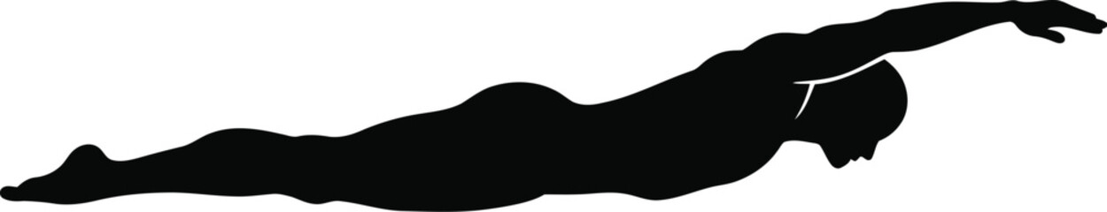 Swimmer Silhouette Front Crawl Stroke Sport