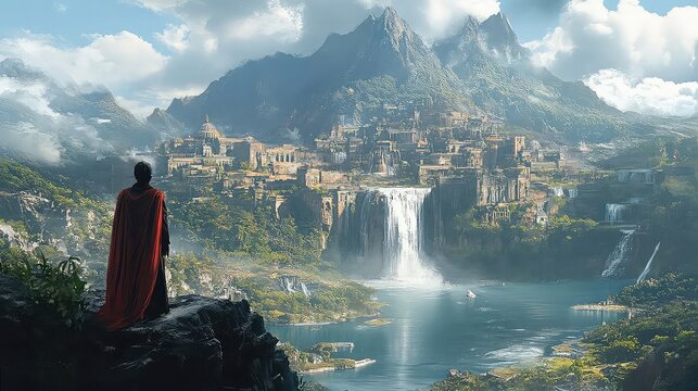 Video game art with character concepts, fantasy landscapes, sci-fi environments, detailed digital painting, immersive worlds, creative visual development for interactive entertainment