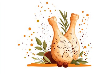 Deliciously seasoned chicken drumsticks surrounded by vibrant herbs and spices, perfect for culinary inspiration.
