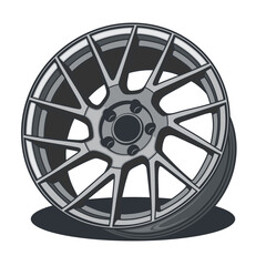 Car wheel illustration for conceptual design. Separated layers, easy to edit in your vector supported software.