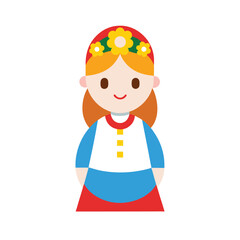 Cartoon Of A Ukrainian Girl In Traditional Costume