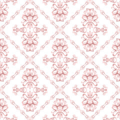 Classic Damask seamless pattern, Vintage design, element old style, Rose gold floral ornament, Luxury Ornamental lace tracery, Traditional background, Vector Illustration for Elegant Textile Design