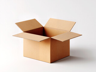open cardboard isolated on a white. AI generated