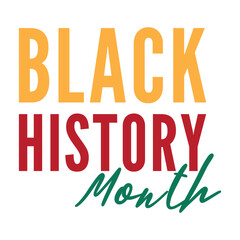 Obraz premium Black history month Typography Design on White Background
