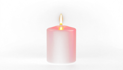 a red candle with glowing flame on black background PNG.