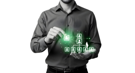 Organization Chart in Hand: A Vision of Corporate Hierarchy and Teamwork in Business