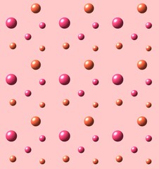 Arrangement of multi-colored marbles, colorful dotted circular patterns