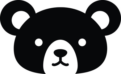 Adorable Cartoon Bear Face Icon, Simple Kids Mascot