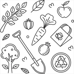 set of fruits and vegetable