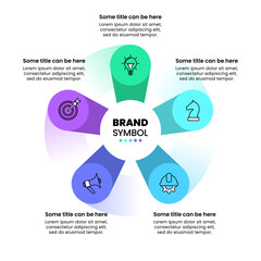 Infographic template. 5 columns with icons and text