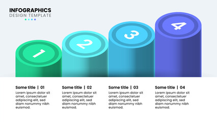 Infographic template. 4 pillars with numbers and text
