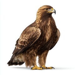 Obraz premium Golden eagle standing on a white background bird of prey
