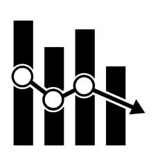 business graph with arrow decrease