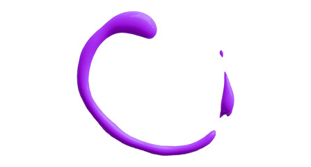 Beautiful purple watercolor brush isolated on transparent background.