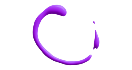 Beautiful purple watercolor brush isolated on transparent background.