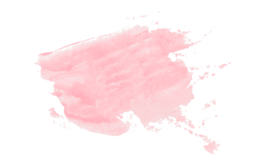 Beautiful pink watercolor brush isolated on transparent background.