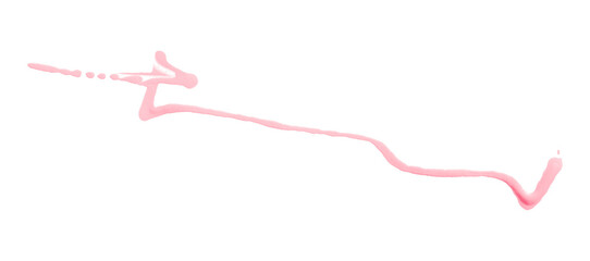 Beautiful pink watercolor brush isolated on transparent background.