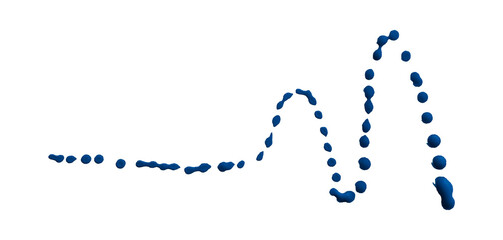 Beautiful blue watercolor brush isolated on transparent background.