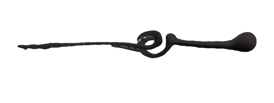 Beautiful black watercolor brush isolated on transparent background.