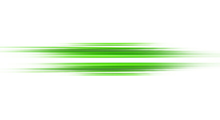 Abstract green and white horizontal lines with glitch effects on transparent background for modern design