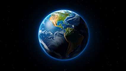 Fototapeta premium Realistic planet Earth in outer space background.