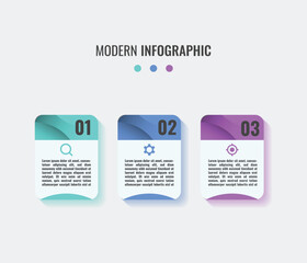 Modern 3 Steps Business Infographic Template