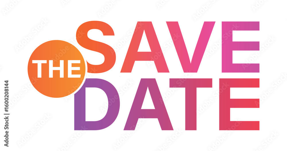 Fototapete save the date typography isolated design on white background