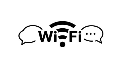 Wi-fi communication symbol with speech bubbles for connectivity