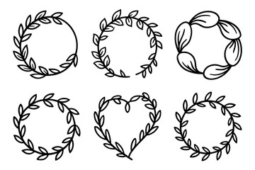 Fototapeta premium Vintage vector floral frame design with ornate flower and leaf illustrations