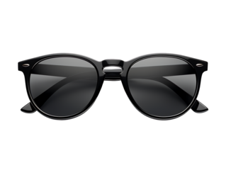 Black sunglasses isolated on a transparent background