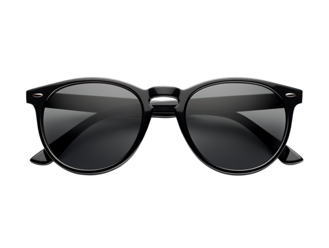 Black sunglasses isolated on a transparent background
