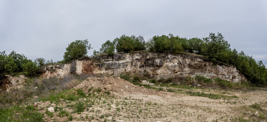 Fototapeta premium Travertine rock quarry in Hunedoara county, Romania