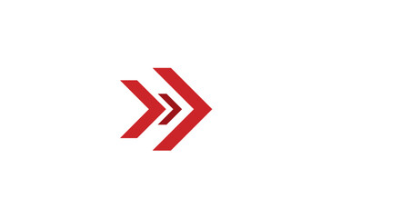 Dynamic red arrow symbol with modern geometric design elements