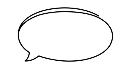 Minimalist linear speech bubble icon for dialogues and messages