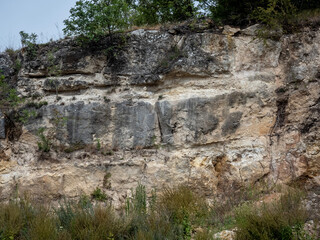 Travertine rock quarry in Hunedoara county, Romania