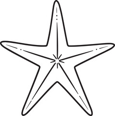 Black Starfish Outline Vector | Marine Life Silhouette Illustration Vector Format