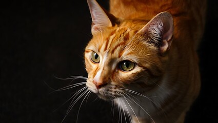 Orange tabby cat with green eyes feline