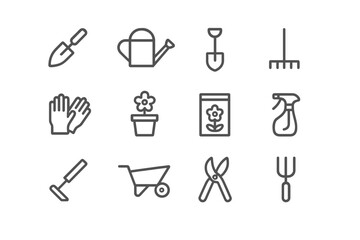 Gardening tools and equipment for plant care and maintenance in a backyard garden setup