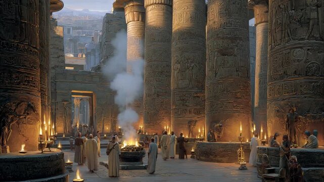 pan of the Temple Of Karnak 4K Videos