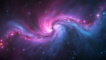 Swirling cosmic nebula with vibrant pink and blue hues galaxy space