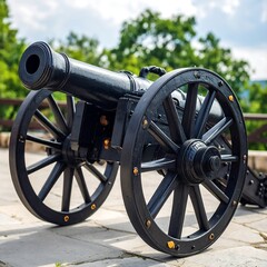 Antique cannon on stone
