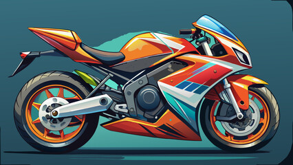 Colorful Stylized Sportbike Illustrations – Racing Motorcycle Vector Graphics