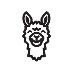 Fototapeta premium Happy llama face design for merchandise and branding