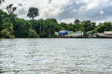 River boat tour on the Guama River at Belem do Para, a city on the north area of Brazil.