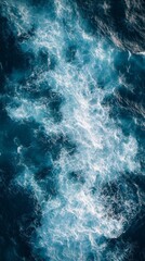 Fototapeta premium Abstract background with waves and foam on the surface of water, useful for design and art projects.