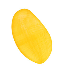 A half of ripe yellow mango fruit isolated with clipping path in png file format