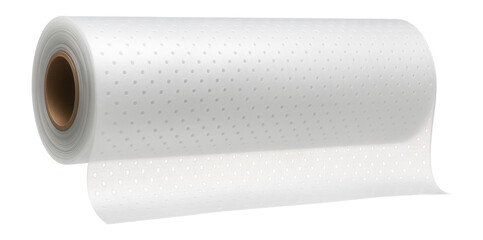 Perforated greenhouse film providing ventilation for plants on a covered porch.