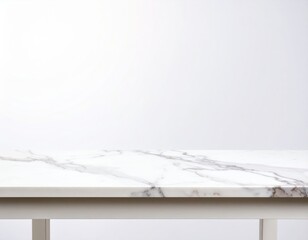 A close-up view of a stylish, elegant, and luxurious marble table against a smooth background